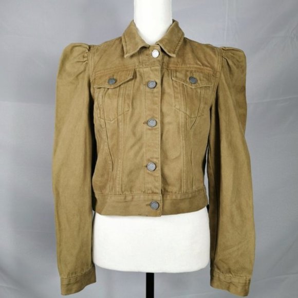 Blank NYC Cropped Jean Jacket with Puffed Sleeves - Picture 2 of 9